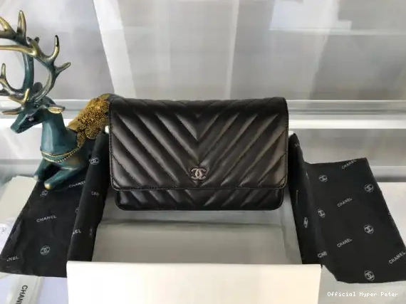 HyperPeter With Gold Flap Bag  Silver Lambskin Hardware  CHANEL 0609